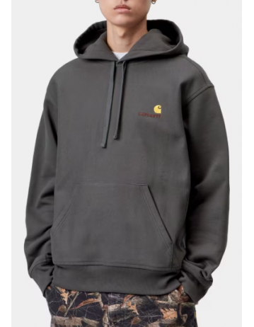 Carhartt Wip Hooded American Script Sweat - Graphite - Product Photo 1
