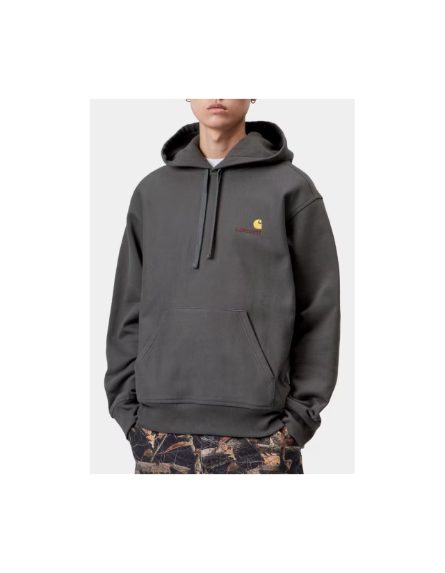 Carhartt Wip Hooded American Script Sweat - Graphite - Herren Sweatshirt  - Cover Photo 1