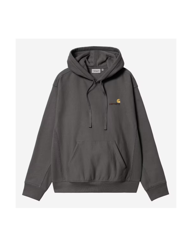 Carhartt Wip Hooded American Script Sweat - Graphite - Herren Sweatshirt  - Cover Photo 2