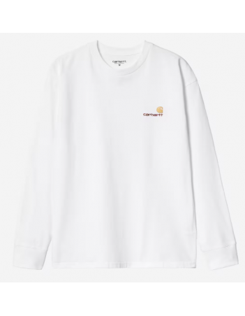 Carhartt WIP L/S American Script T-shirt - White - Men's T-Shirt - Miniature Photo 1