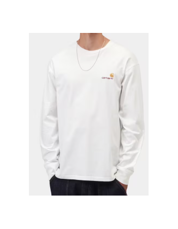 Carhartt WIP L/S American Script T-shirt - White - Men's T-Shirt - Miniature Photo 2