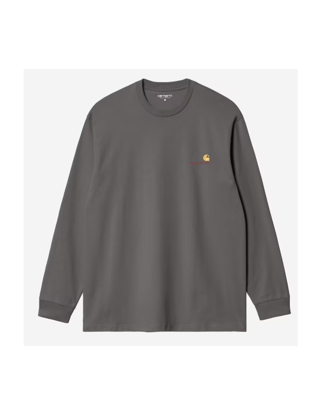 Carhartt Wip L/S American Script T-Shirt - Graphite - Home  - Cover Photo 1