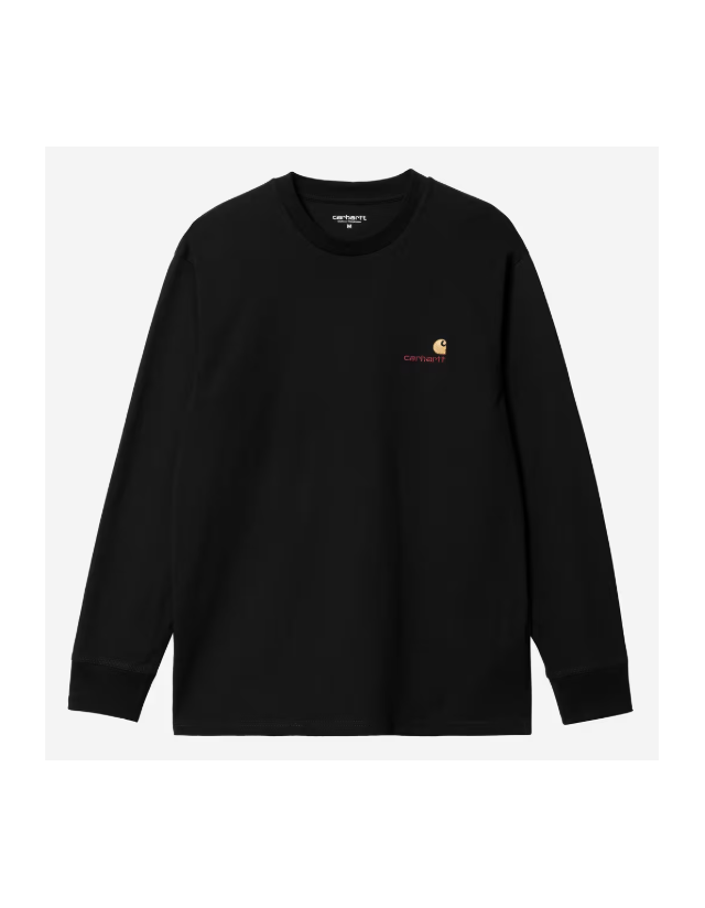 Carhartt Wip L/S American Script T-Shirt - Black - Men's T-Shirt  - Cover Photo 1