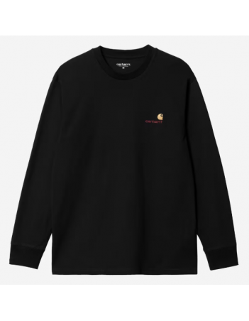 Carhartt WIP L/S American Script T-shirt - Black - Men's T-Shirt - Miniature Photo 1