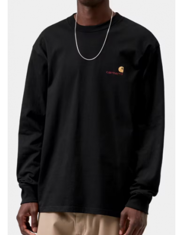 Carhartt Wip L/S American Script T-Shirt - Black - Product Photo 2