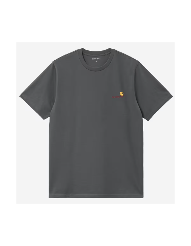 Carhartt Wip American Script T-Shirt - Graphite - Men's T-Shirt  - Cover Photo 1