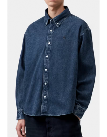 Carhartt Wip L/S Lucas Shirt - Blue Stone Washed - Product Photo 1