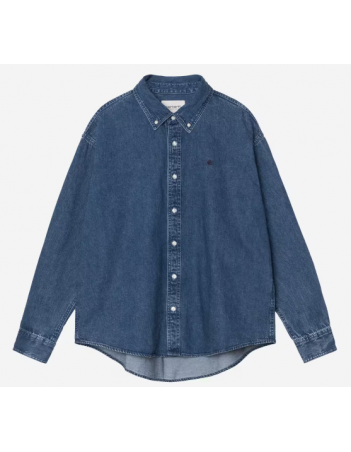 Carhartt WIP L/S Lucas shirt - Blue stone washed - Heren Overhemd - Miniature Photo 2