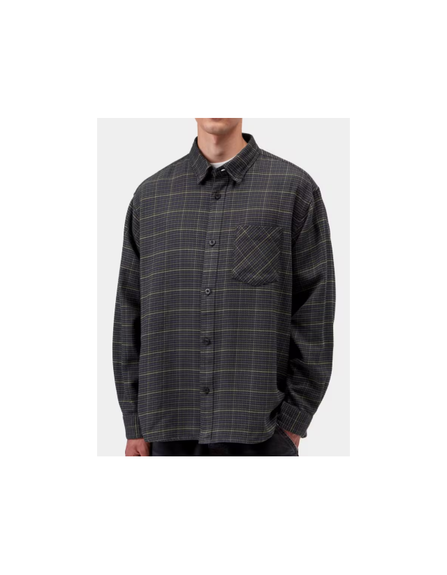 Carhartt Wip L/S Todrick Shirt - Houndstooth Blue - Heren Overhemd  - Cover Photo 1