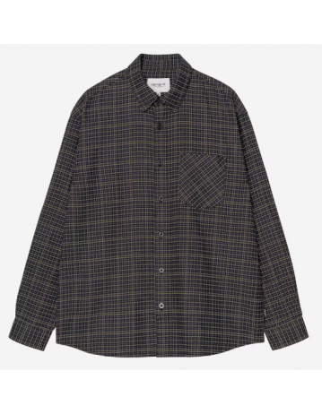 Carhartt Wip L/S Todrick Shirt - Houndstooth Blue - Product Photo 2