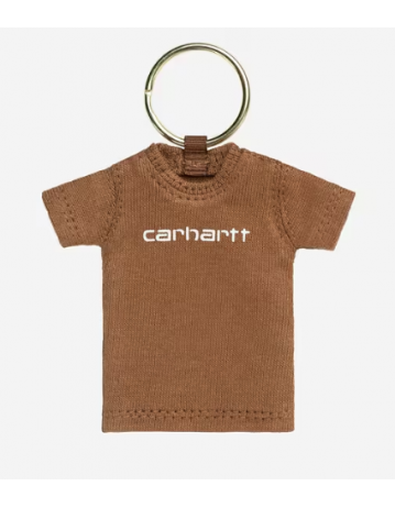 Carhartt Wip Mini Script T-Shirt Keychain - Hamilton Brown - Product Photo 1