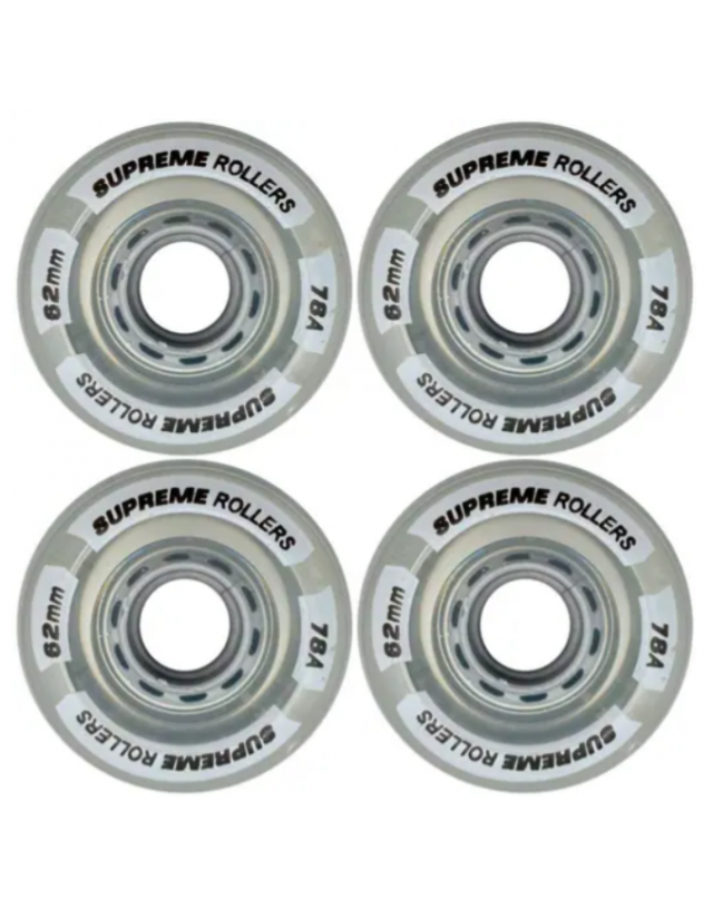 Supreme Rollers Quad Wheels 62mm/78a - Clear 4pack - Roues Rollers  - Cover Photo 1