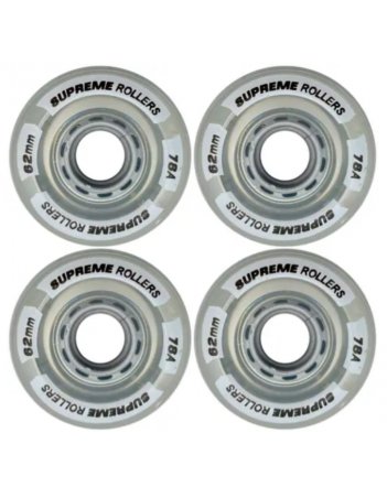 Supreme Rollers quad wheels 62mm/78A - Clear 4pack - Roues Rollers - Miniature Photo 1