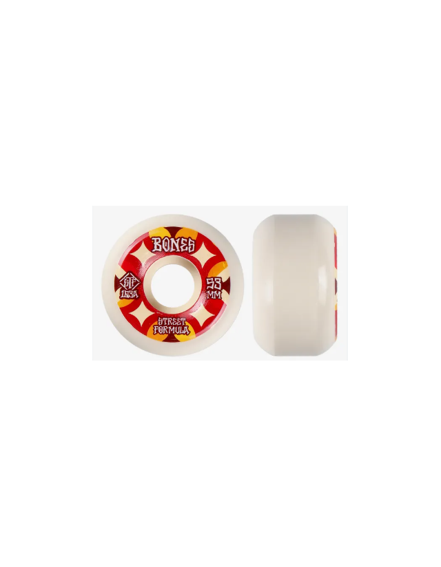 Bones Wheels Patterns Stf 103a 53mm White v5 - Roues Skateboard  - Cover Photo 1
