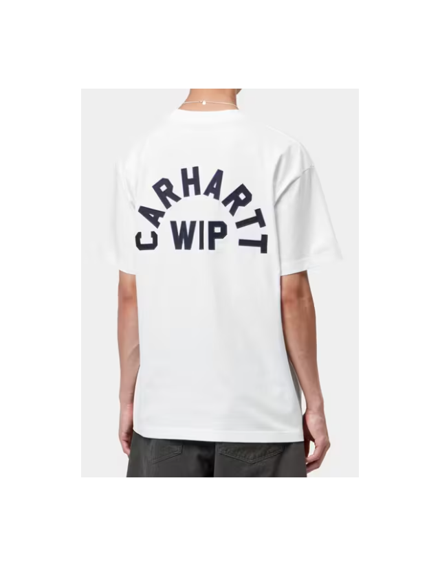 Carhartt Wip Arch Script T-Shirt - White / Dark Navy - T-Shirt Homme  - Cover Photo 1