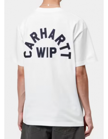 Carhartt WIP Arch Script T-Shirt - White / Dark Navy - T-Shirt Homme - Miniature Photo 1