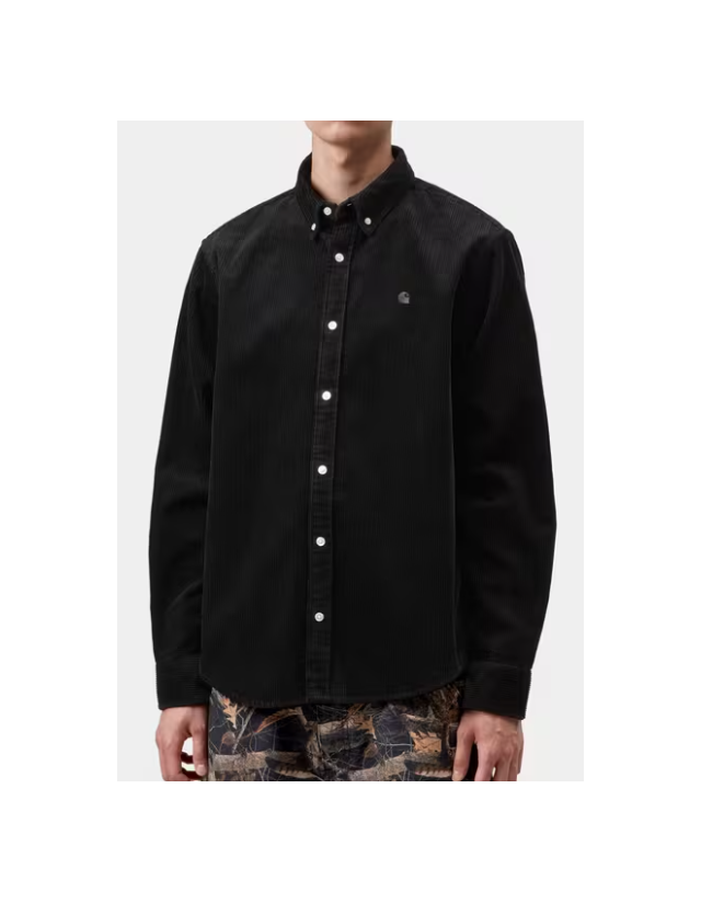 Carhartt Wip Madison Cord Shirt - Soot - Man's Shirt  - Cover Photo 1