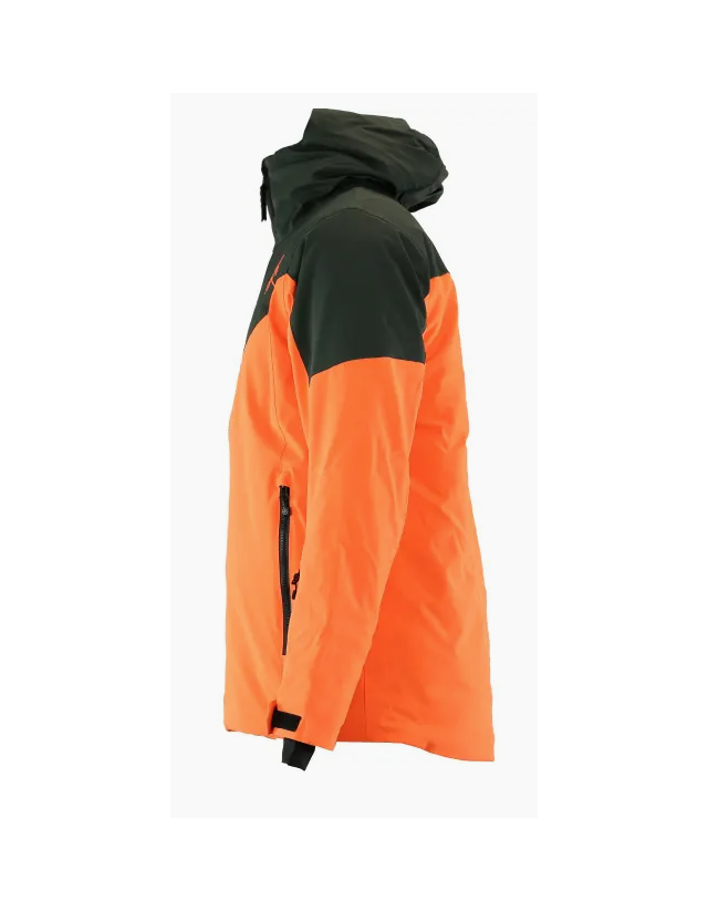 Watts Storm Jacket - Fluo Orange / Forest - Veste Ski & Snowboard Homme  - Cover Photo 2